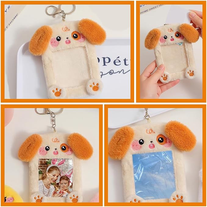 Brown Plush Card Holder Cartoon Cat Card Holder Protective Cover Photo Album Plush Photoelectric Card Idol Id Card Photo Frame and Accessories - Image 9