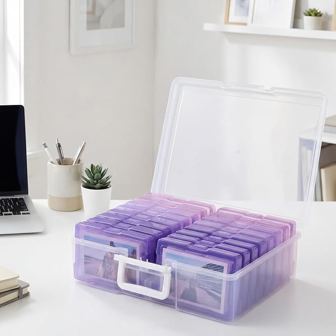novelinks Photo Storage Boxes with Handle, Photo Organizers and Storage | 1Pack Color, Photo Albums 4x6 Pictures, Photo Cases, Classroom Organization, Index Card Box, Photo Card Holder, Seed Storage - Image 6
