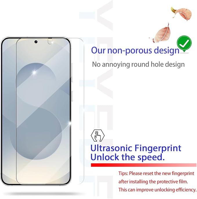 Galaxy S25 Tempered Glass Screen & Lens Protector 2+2 Pack HD Clear | [Ultrasonic Fingerprint Unlock] [Case Friendly] [Bubble-Free] - Image 4