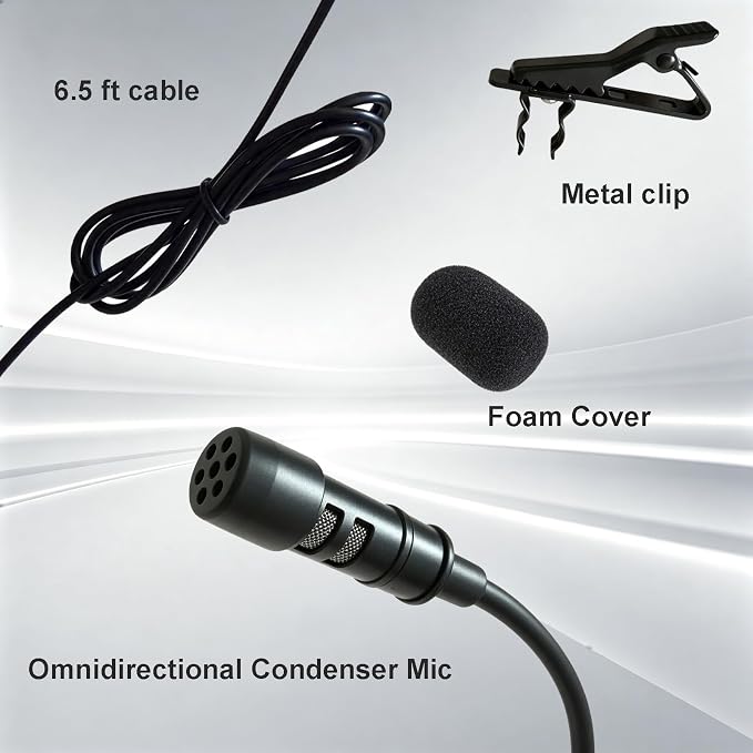 Replacement Lavalier Microphone Compatible with Shure Wireless Bodypacks–Condenser Lapel Mic with TA4F Mini 4-Pin Connector for Shure Bodypacks Transmitters for Singers, Speakers,Performers - Image 4