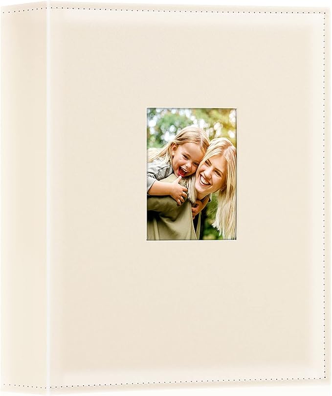 Ywlake Photo Album 4x6 400 Pockets, Leather Photo Albums Holds 400 Vertical Pictures Only Beige by Ywlake