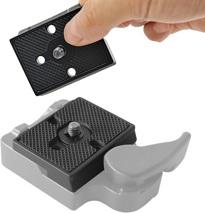 2 Pack Quick Release Plate, Tripod Quick Release Adapter Compatible for Manfrotto 200PL-14 QR Cameras Tripod, Camera Mounting Adapter with 1/4" and 3/8" Screws Ball Head Parts Replacement Adapter - Image 6