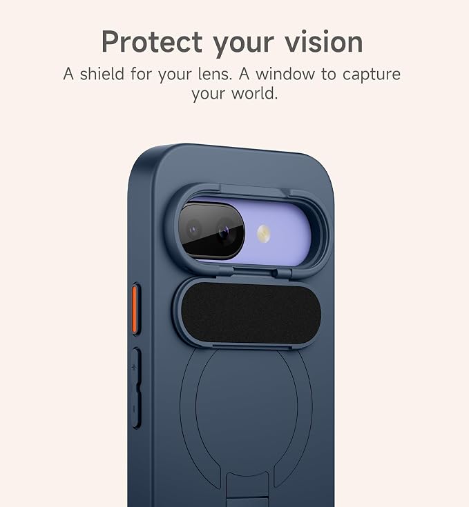 SURITCH for Google Pixel 9a Phone Case, Compatible with MagSafe, Protective Cover with Camera Cover & Adjustable Metal Kickstand for Pixel 9a -Dark Blue - Image 5