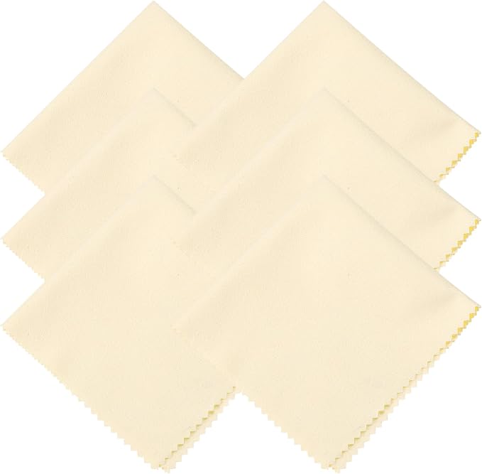 uxcell 6 Pcs Microfiber Cleaning Cloth for Glasses, 11.8 x 11.8 Inch Eyeglass Cleaning Cloth, Glasses Cleaner Wipes for Electronics Lenses Screens Cameras Cell Phones, Beige by uxcell