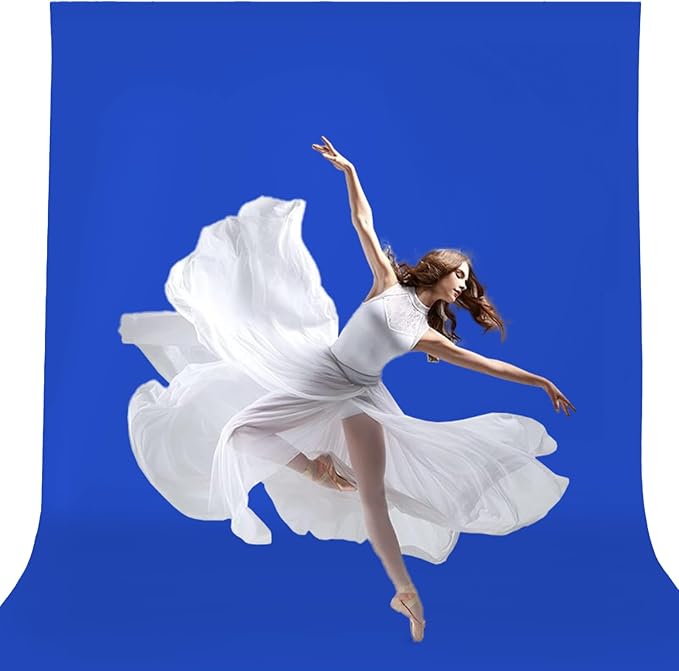 10x12ft Royal Blue Screen Backdrop for Photography, Large Seamless Polyester Fabric Royal Blue Photo Backdrop Curtain for Portrait Photoshoot Video Shooting by CPLIRIS