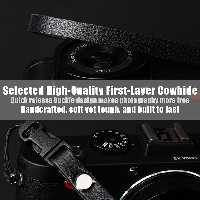 Leather Quick-Release thin camera Shoulder Strap for DSLR SLR | Genuine leather 1cm width 110cm length quick-release buckle 25g Neck Strap For Ricoh for Travel, Street, Outdoor Photography - Image 7