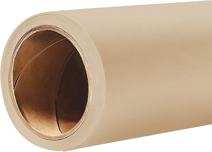 YSKE-Seamless Beige Paper Backdrop Roll for Photography, Photo Background,Roll of Paper with Backdrop Cover for Background Stand,Thick Anti-Wrinkle Matte(53''x16.4',Beige/Tan) by YSKE
