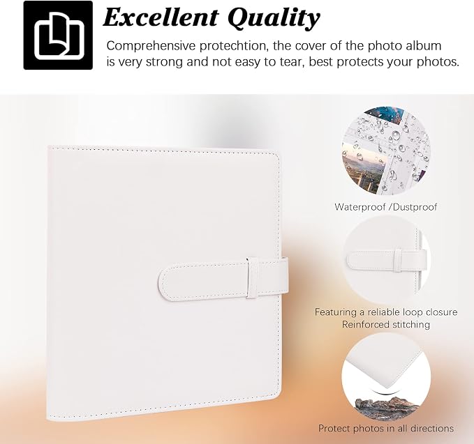256-pocket Instant Photo Album for Fujifilm Instax mini Photo, White | Album Book for PoIaroid Instant Camera, for Wedding Anniversary Birthday Travel Memories, Keep Your Unique Memories Safe - Image 6
