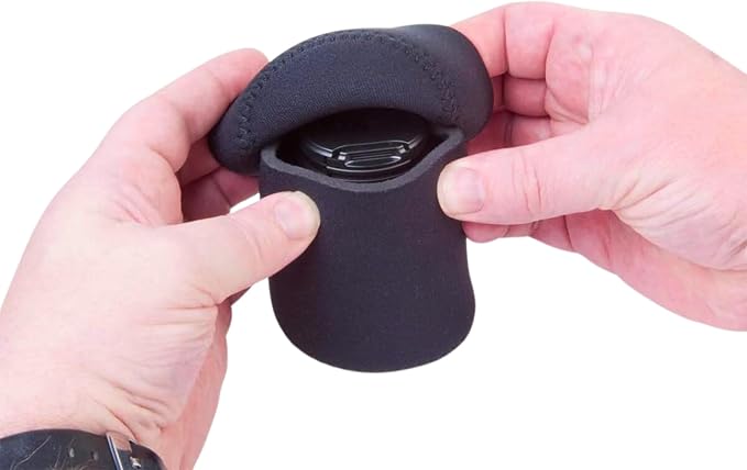 OP/TECH USA Fold-Over Neoprene Lens Pouch – Camera Lens Case for safe Lens Cover storage, Great for Photography & outdoor shoot, Keeps your Lens secure with No-Lose Lid-282 (Black) - Made in USA - Image 7