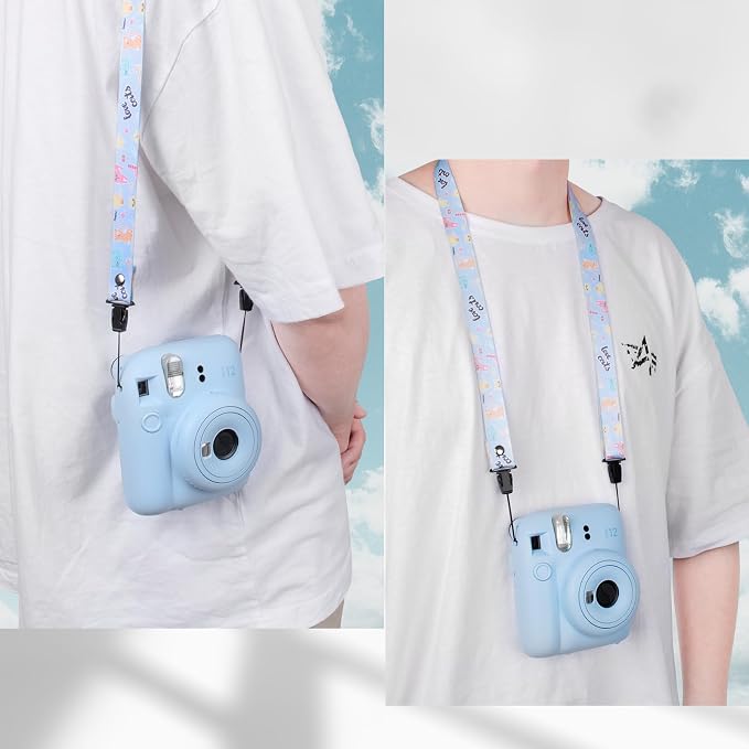 VOVMOEYA Camera Strap,Cute Camera Lanyard Neck Strap,iPad Strap,Cute Camera Strap for Fujifilm mini Camera Kodak Smile + Smile plus,bule - Image 3