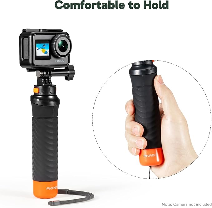 AKASO Waterproof Floating Hand Grip Action Camera Accessories | Compatible with EK7000/EK7000 Pro/Brave 4/Brave 7 LE/Brave 7/Brave 8/V50X/GoPro Hero 13 12 11 10 9 /DJI Osmo Action Camera - Image 3