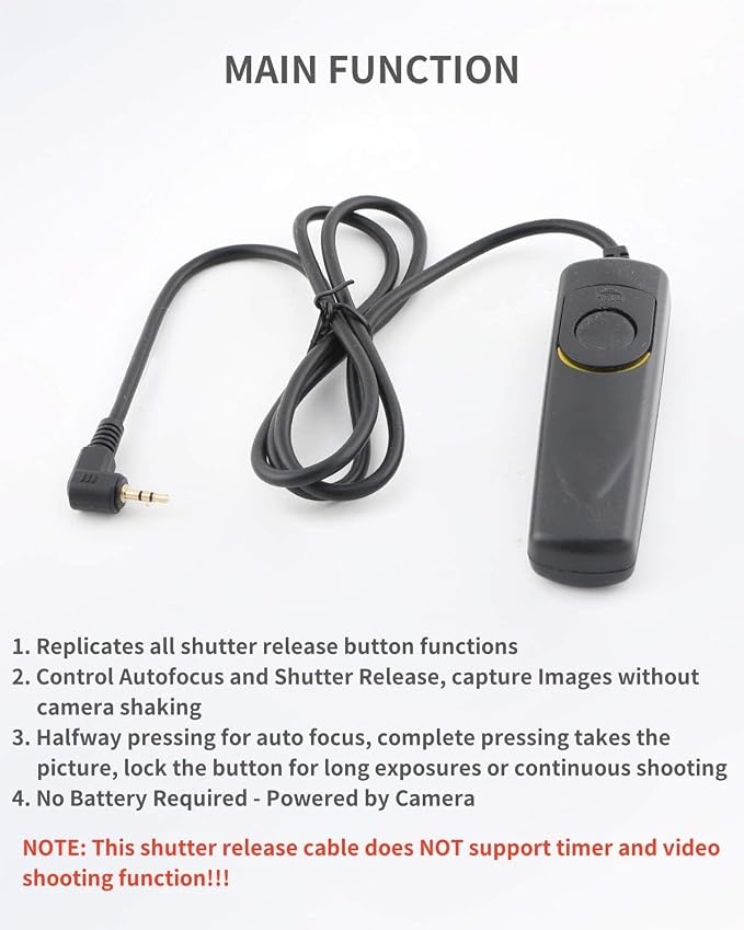 Remote Shutter Release Cable, Wired Remote Switch Cord Replacement RS-60E3 for Canon Rebel T7 T7i T6 T6i T6S T5 T5i T4i T3 T3i T2 60D 70D 77D 80D G16 G15 G12 G11 G10 G1X G1X Mark II G1X Mark III | for Canon Rebel T7 T7i T6 T6i T6S T5 T5i T4i T3 T3i T2 ... - Image 5
