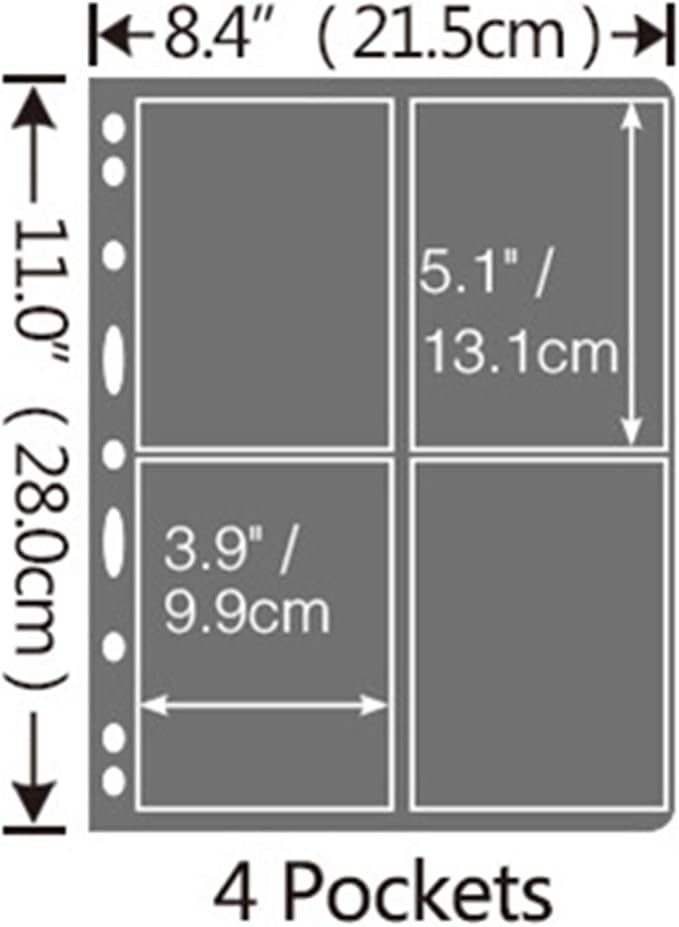 MUDOR Stamp Pages for Stamp Collection Album Binder Book, 10 Sheet 4 Grids | Stamp Sleeves 4 Pocket for Collectors ,Stamp Collecting Sheets Supplies,Professional Pack - Image 3