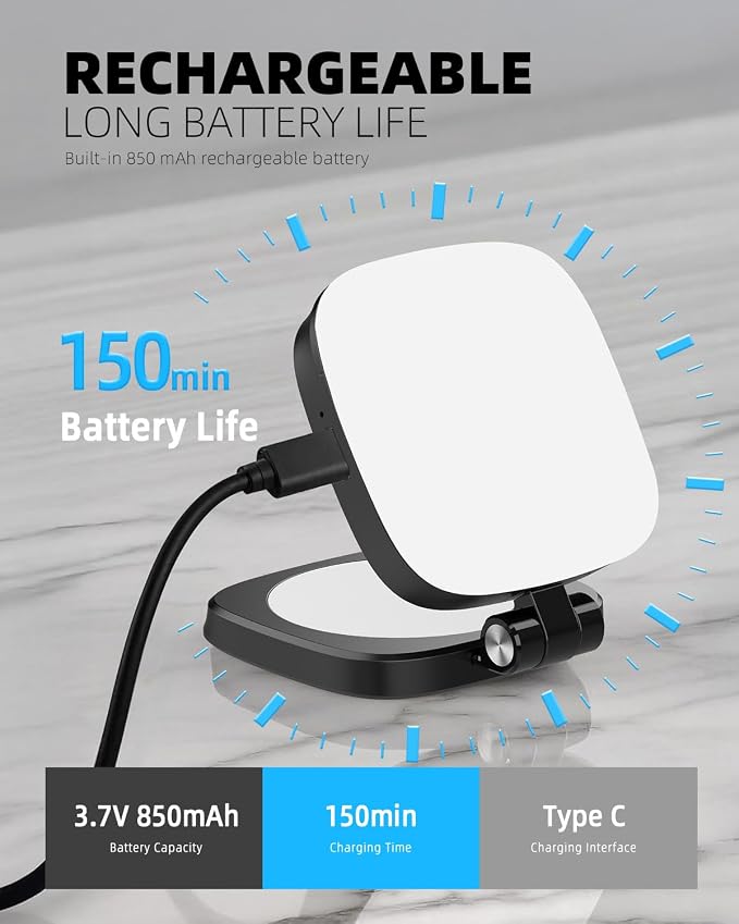 Magnetic Phone Light, Mini Ring Light for Phone with 5 Color Temps & 360° Rotation, USB-C Rechargeable Selfie Light for iPhone 12-17 Android, Perfect for Live Streaming, Makeup, Video Calls - Image 7