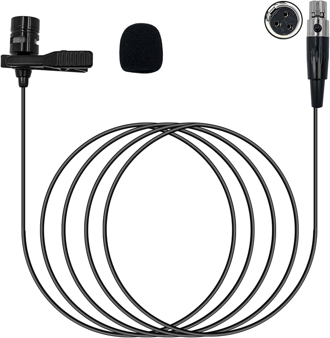 Lavalier Lapel Microphone Compatible with AKG Wireless Transmitter Unidirectional Condenser Mic (Mini XLR 3 Pin TA3F Plug only for AKG) by NewTH