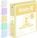 BinderX 3 Ring Binder 2 Inch, 2" Clear View Binder, Yellow, Letter / A4 | Extra Durable, PVC-Free, Customizable, Interior Pockets, 450-Sheet Capacity, Eco-Friendly, Reinforced Hinge, School, Office by Sooez