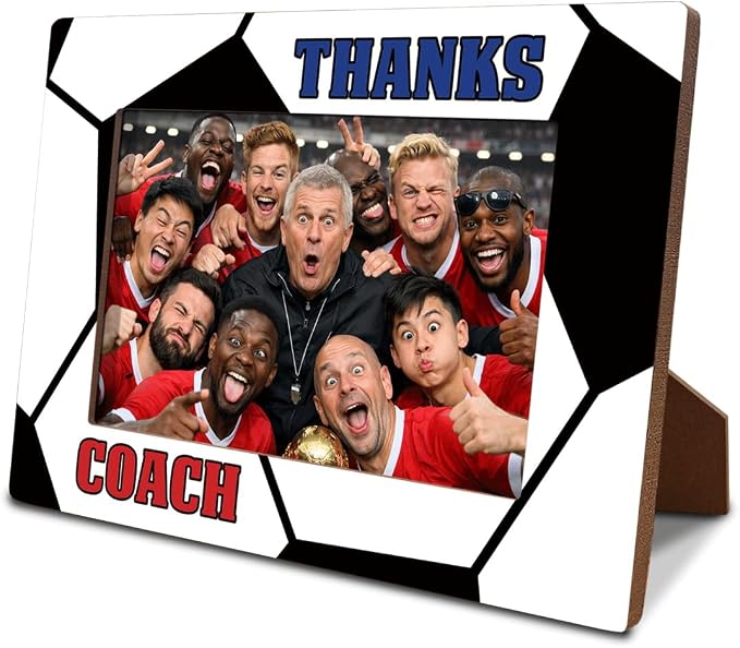 Thanks Coach Photo Frame, Soccer Picture Frame, Sports Themed Decor Tabletop Display Frames for Players and Coaches, Gift to Soccer Enthusiasts for 4x6 Inches Photos by Unknown