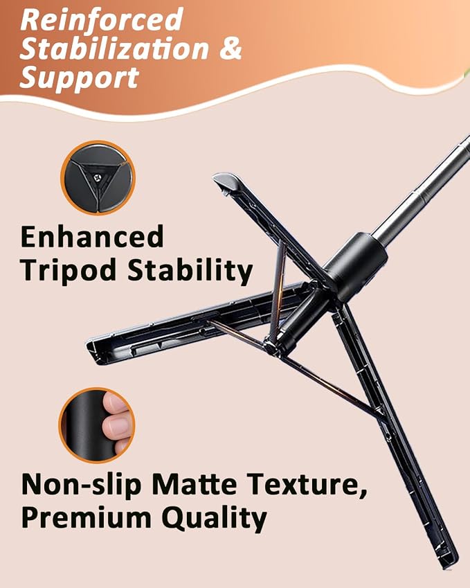 67" Phone Tripod Selfie Stick for iPhone and Android Phone, Cell Phone Tripod Stand with Wireless Remote Control - Image 7