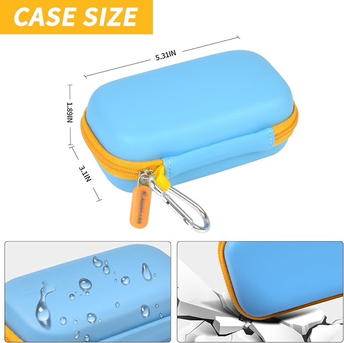 Comecase Dual SSD Case for SanDisk Extreme Portable SSD and Extreme PRO | Holds 2 Drives & 12 SD Cards, Elastic Strap Fit 500GB/1TB/2TB/4TB/8TB, Cable Groove & Carabiner for Travel,Sky Blue,Box Only - Image 5