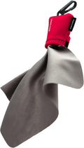SPUDZ Ultra Microfiber Lens Cleaner with Closeable Bottom – Clip-On Pouch, Washable – for Binoculars, Scopes, Glasses, Screens | Ultra Red, 6 x 6 Inch by SPUDZ