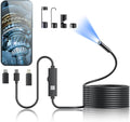 Endoscope Camera with Light,1920P HD Borescope Tools with 8 Adjustable LED Lights, Endoscope with Semi-Rigid Snake Camera, Inspection Borescope for iOS and Android-16.4ft Single Lens by Kinpthy