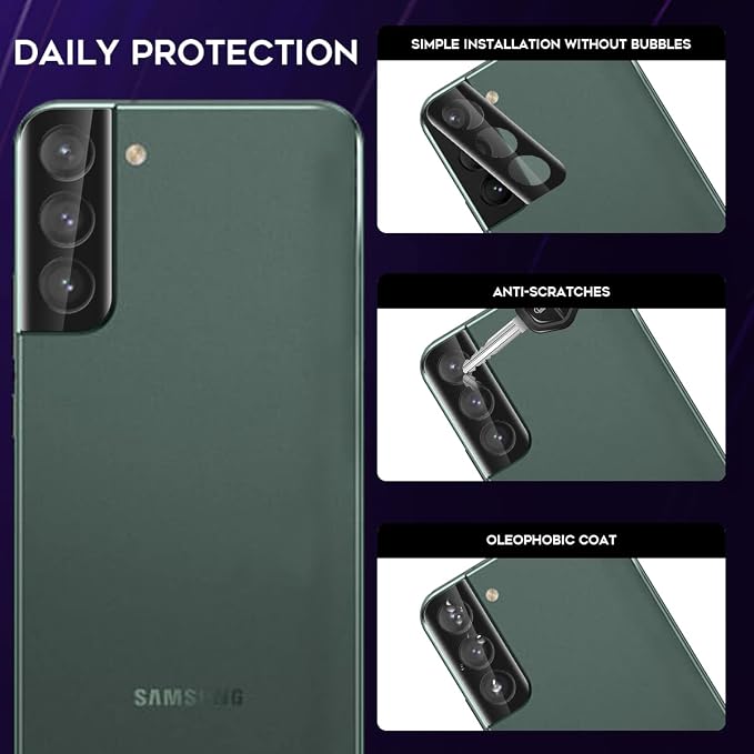Orzero (3 Pack) Camera Lens Protector Compatible for Samsung Galaxy S22 5G, Samsung Galaxy S22 Plus 5G, Protector de Cámera Tempered Glass 9 Hardness HD Anti-Scratch Full Coverage Bubble-Free - Image 4