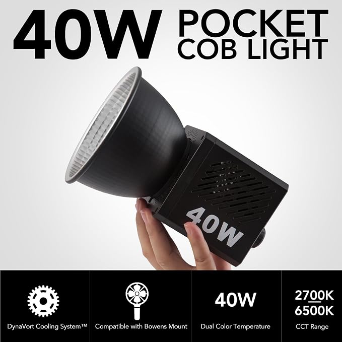 M60 Handle LED Video Light with Soft Box Protable Mini COB LED Bi-Color 2500-8500K CRI≥95 TLCI≥97 Built-in 3400mAh Battery Photo Studio Lights Vlog Shoot Fill Lighting 8 Scenes (M60 with Soft Box) - Image 2