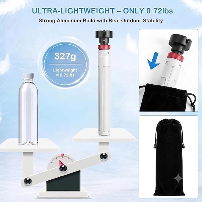 Portable Starlink Mini Tripod Stand, 0.72 lb Lightweight Ground Mount | Ultra-Light, Packable, Wind-Resistant, Aviation Aluminum, Anti-Slip Feet, for Backpacking RV Travel - Image 3