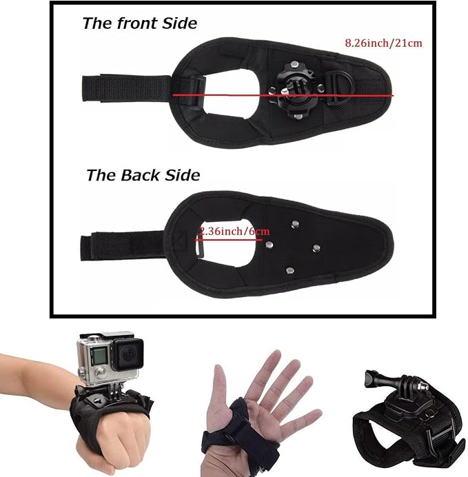 360 Degree Rotation Hand Strap Mount Wrist Strap Belt Compatible with GoPro HERO11 10 9 8 7/AKASO EK7000/Brave 4 8 7 LE/V50X/V50/Dragon Touch/VEMONT/WOLFANG/HLS/Exprotrek/Surfola/Jadfezy | Compatible with GoPro Hero 13 12 11 10 9 8 7/AKASO EK7000/Brave... - Image 3