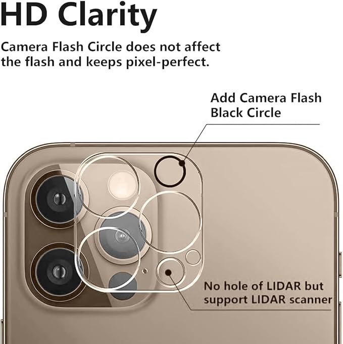 3PCS Rear Back Camera Lens Protector Tempered Glass for iPhone 16 Pro Max, iPhone 15 Pro Max - HD Clear Full Coverage Guard - Image 5