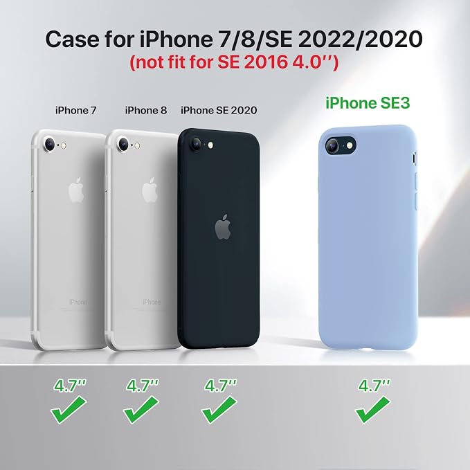 Miracase Silicone for iPhone SE 2022/SE 2020/7/8 Case,Clove Purple | Ultra Slim Cover with Screen Protector, Soft Microfiber Lining, Multi-Color Premium Silicone Shockproof Phone Case - Image 6