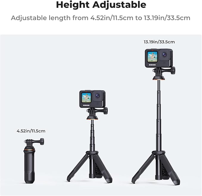 K&F CONCEPT 33.5cm/13.2" Mini Desktop Selfie Stick Tripod | Portable Vlog Handle Grip Action Camera Selfie Stick for GoPro Hero 13/12/11/10/9/8/Max, DJI Osmo Action 6/5/4/3/2/1 MS10 - Image 2