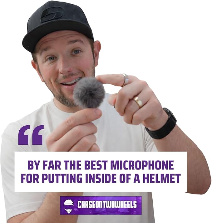 Purple Panda Lavalier Microphone for GoPro, DJI, Insta360 Mic Adapters | Wired Motovlogging Lapel Mic for Go Pro Media Mod, 3.5mm, Osmo Action & Insta360 Audio Adapters, Motorcycle Helmet Clip On - Image 4