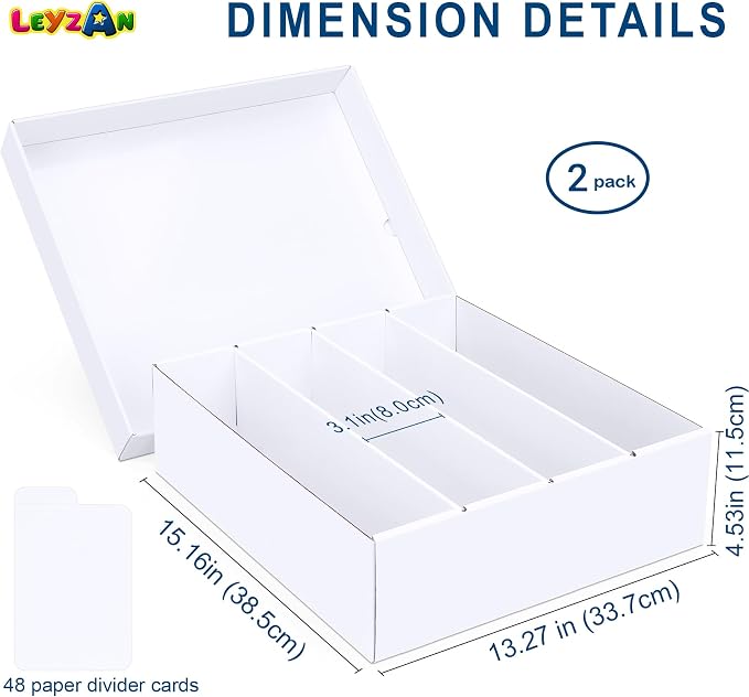 Trading Card Storage Box, 2-Pack Bulk Card Storage for MTG Sports Cards | Durable Cardboard Card Storage Box with Dividers for Top Loaders, Organizers TCG, Magic, Basketball, Game Card Collections - Image 2