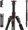 NEEWER Basics TP15 Camera Tripod Monopod, 68" Metal Heavy Duty Portable Travel DSLR Cell Phone Stand with Cellphone Holder Mount Compatible with iPhone Filming Video Recording, Ball Head Not Included by Neewer