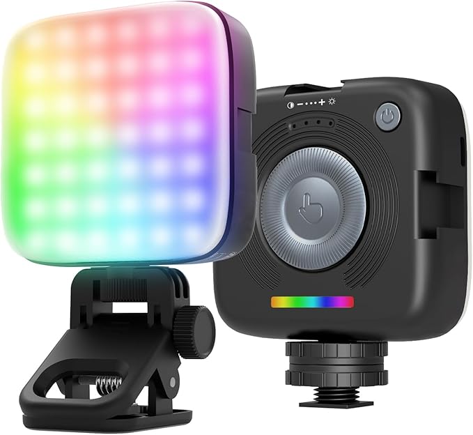 NEEWER Entry Level Version Magnetic RGB Camera Light, 126 LEDs Clip on Portable Small Panel Lighting, 2000mAh 3000-9000K CRI80+ 10 Effects 3 Cold Shoes 1/4" for Tripod Video Recording Selfie, RGB126 by Neewer