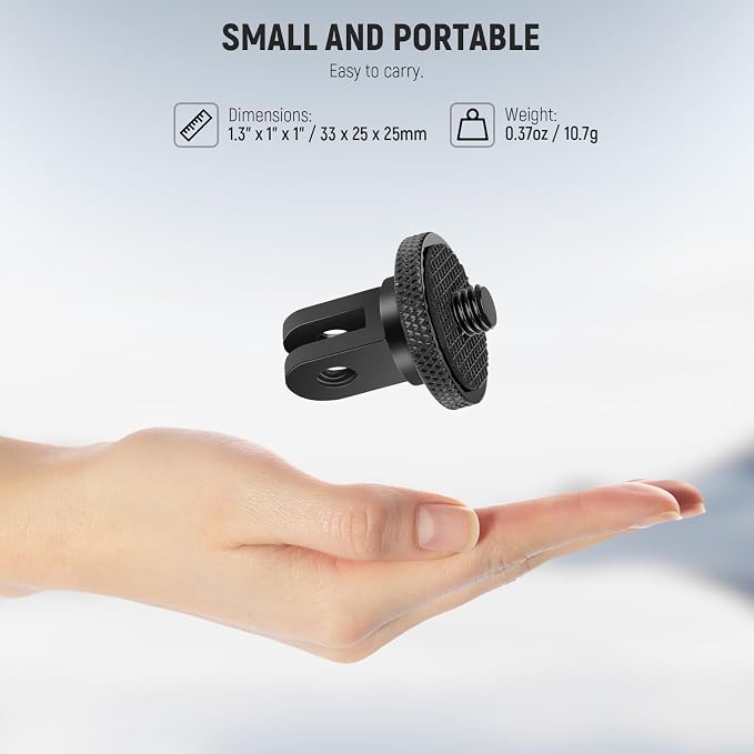 NEEWER Action Camera Tripod Mount Adapter with 1/4", Aluminum Alloy, GP-81 | Accessories Compatible with Insta360 Luna Ultra X5 AcePro GoPro Hero 13 DJI Osmo 360 Action 6 5 Pro Pocket 3 4 4P Xtra Muse - Image 6