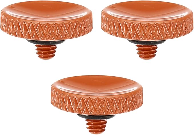 PATIKIL Camera Shutter Button, 3 Pack Soft Shutter Release Button Pure Copper Camera Button Knurled Suitable for Nikon for Fujifilm for Leica DSLR/SLR Camera, Orange by PATIKIL