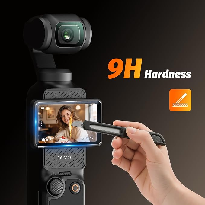 AMAZEAR Lens Screen Protector for DJI Osmo Pocket 4/3 / Xtra Muse (6 Pack), Pocket4 Accessories Tempered Glass Screen Protector OLED Display, Full Protection, Ultra HD, 9H Hardness, Scratch Resistant - Image 5