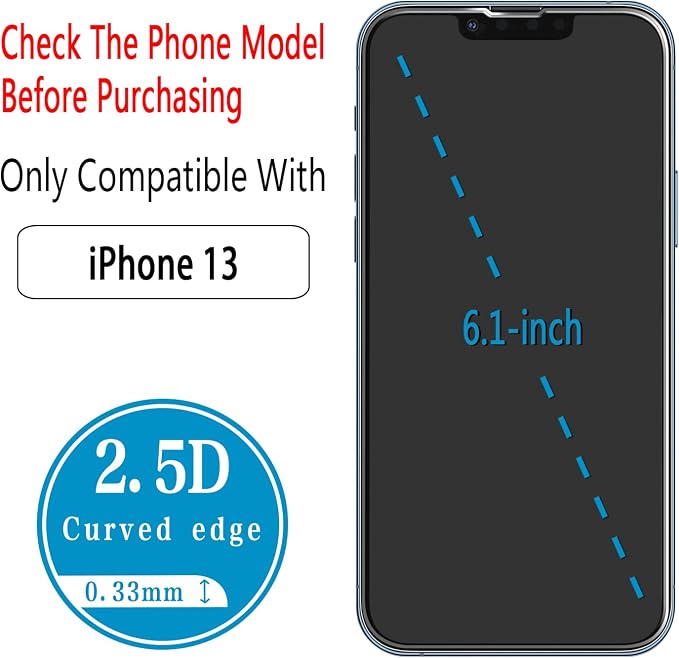 2+2 Pack Screen Protector for iPhone 13 6.1 Inch Tempered Glass | Camera Lens Protector, Anti Scratch, Bubble Free, Case Friendly, HD Clear - Image 3