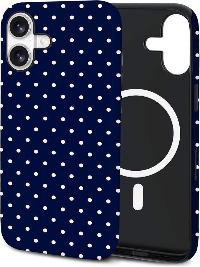 TPU Phone Case for iPhone 16, MagSafe Wireless Charging Compatible, Shockproof Slim Fit Protective Cover with Anti-Yellowing & Raised Camera Protection (Polka dot 7, iPhone 16) by Unknown