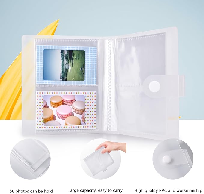 Rieibi Accessories for Fujifilm Instax 12, Gift Bundle Includes Clear Case with Strap, Mini Photo Album, Selfie Mirror, DIY Stickers, Color Filter (No Camera) - White - Image 4