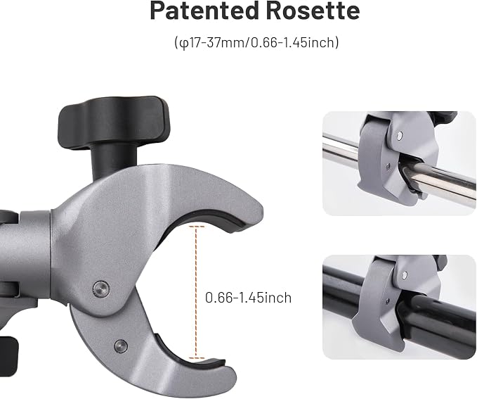 PGYTECH CapLock Super Clamp Mount, Aluminum Alloy Bracket Crab Clamp Mount | Heavy Duty Clamp with 1/4" Screw for Gopro 13/12, DJI Osmo 360/Action 6/5 Pro/Pocket 3 4/Xtra Muse, Insta360, Action Camera - Image 3