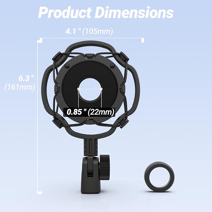Fifine SK1 Vibration Reduction Microphone Shock Mount Holder for Desk Stand | Mic Mount Holder, Noise Elimination, with Thumbscrew, Pivot mount for Boom Arm - Image 6