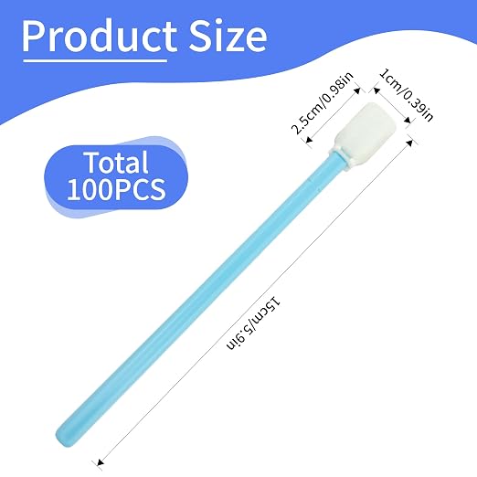 5.9" Foam Cleaning Swabs Lint-Free Lab/Printer/Optical Printheads 100 Pcs Foam Swabs for Inkjet Printheads, Sensors, Cameras and Gun Cleaning - Image 2