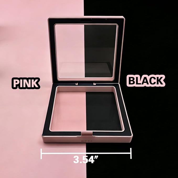 12 PCS Dual-Color Packaging Box 3D Floating Frame Display Stand, Color-Matching Packaging Display Box, Transparent Window Jewelry Case, PE Film Anti-Oxidation Storage Case. (Pink+Black) - Image 3