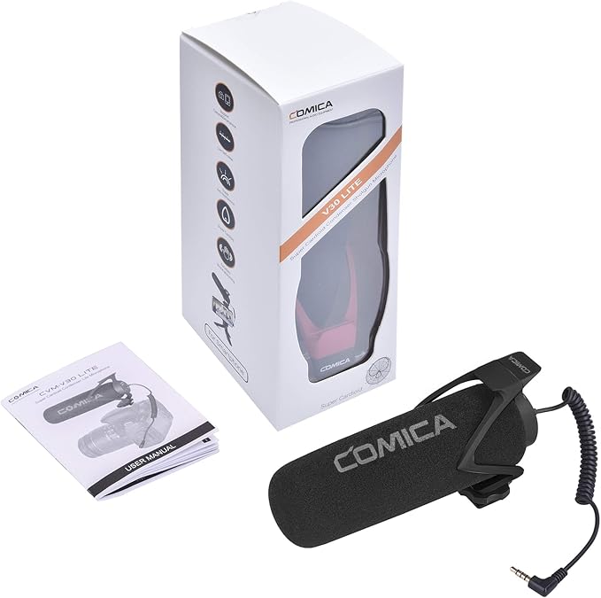 COMICA CVM-V30 LITE Video Microphone,Super-Cardioid Condenser On-Camera Shotgun Microphone for Canon Nikon Sony Panasonic DSLR Cameras,Mic for iPhone Android Smartphone with 3.5mm Jack(Black) - Image 8