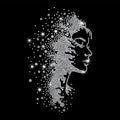 1 Pc Floral Female Face Iron on Rhinestones Transfer, Women Theme Hotfix Iron on Patch Transfer Decals Crystal Heat Transfer Clothing Repair Decor for T-Shirt Hat Jacket Party Decor by GOMAKERER