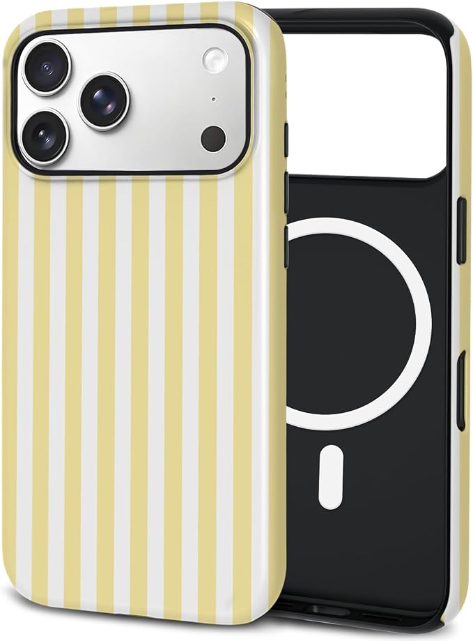 TPU Phone Case for iPhone, MagSafe Wireless Charging Compatible, Shockproof Slim Fit Protective Cover with Anti-Yellowing & Raised Camera Protection (Stripes 5, iPhone 17 Pro(6.3")) by Unknown