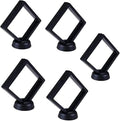 5 Pcs 3D Floating Frame Display Holder with Stands, Thin Film Jewelry Storage Box Coin Display Case, PE Suspension Frames Container for Medallions Stamps Chip Pin Butterfly Specimens (2.5 x 2.5in) by Unknown